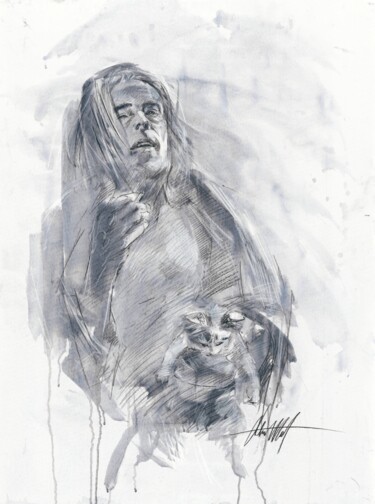 "I Can't be Trusted. I'm a Diplomat" series 198 ""I Can't be Trusted…" başlıklı Resim Alex Wolf tarafından, Orijinal sanat, Karakalem