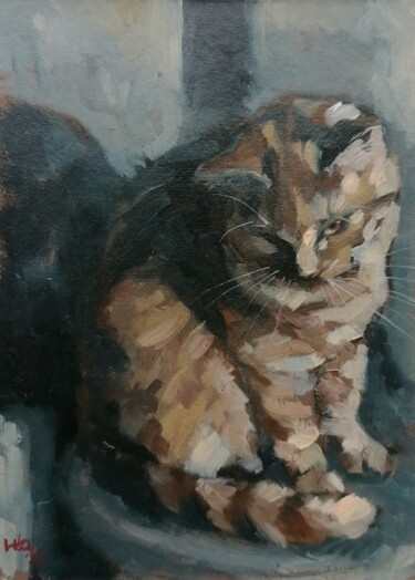 "Котенок рыжий" başlıklı Tablo Юлия Никитина tarafından, Orijinal sanat, Petrol