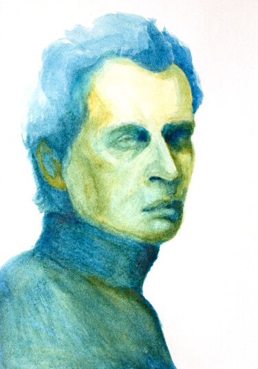 Drawing titled "Portrait 20" by Natalia Erkovich, Original Artwork, Gouache