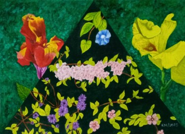 Malarstwo zatytułowany „Flores de Esmeraldas” autorstwa Eduardo Machado, Oryginalna praca, Olej