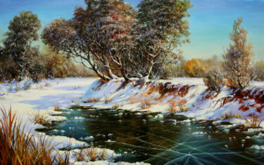 绘画 标题为“Frozen Backwater” 由Serhii Kapran, 原创艺术品, 油