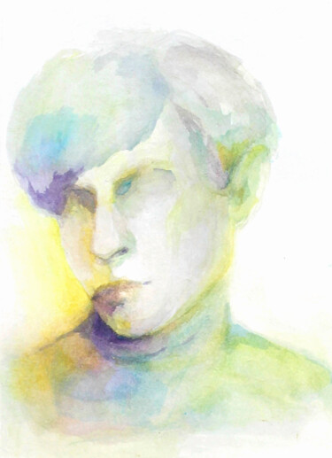 Desenho intitulada "Portrait 24" por Natalia Erkovich, Obras de arte originais, Aquarela