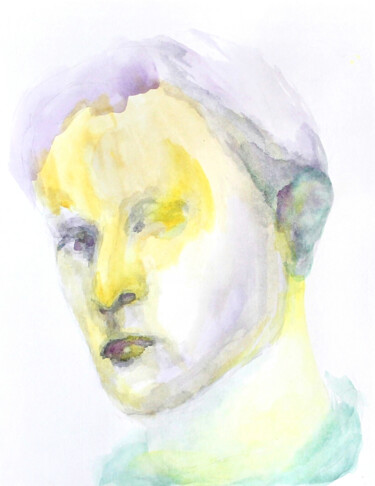 Рисунок под названием "Portrait 26" - Natalia Erkovich, Подлинное произведение искусства, Акварель