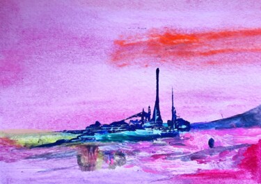 Painting titled "Tesla ecological sp…" by Milto Sideris, Original Artwork, Acrylic