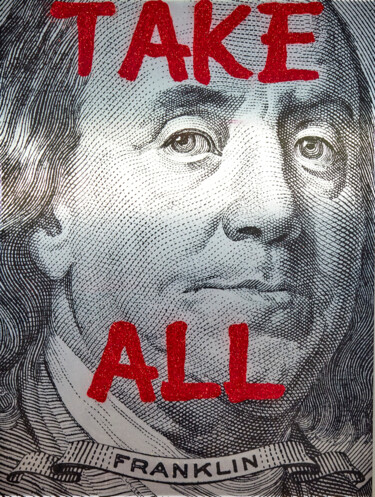 Schilderij getiteld "Take All" door Diederik Van Apple, Origineel Kunstwerk, Hars