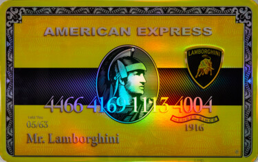 Ζωγραφική με τίτλο "Lamborghini Express" από Diederik Van Apple, Αυθεντικά έργα τέχνης, Ρητίνη Τοποθετήθηκε στο Αλουμίνιο