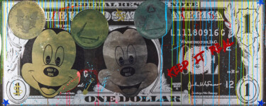 "Double Mickey Dollar" başlıklı Tablo Diederik Van Apple tarafından, Orijinal sanat, Rezine Alüminyum üzerine monte edilmiş