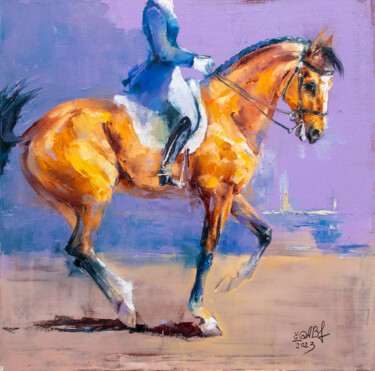 Dressage. Element #8 Painting titled "Dressage. Element #8" by Anna Ravliuc, Original Artwork, Oil Mounted on Wood Stretcher frame