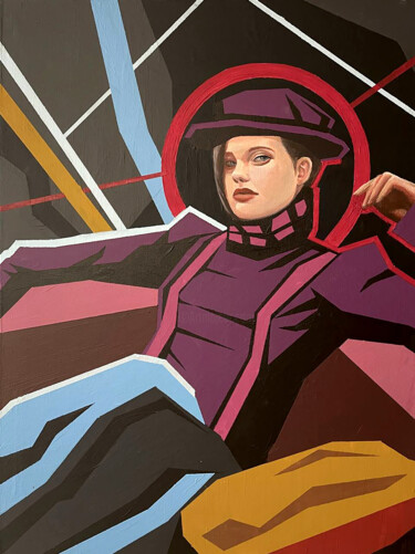 Painting titled "Trap" by Maksym Newskulenko, Original Artwork, Acrylic Mounted on Wood Stretcher frame