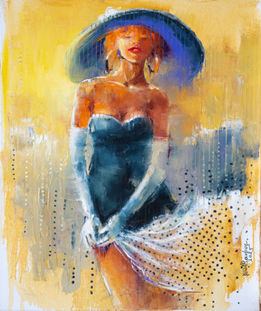 제목이 "Summer in polka dot"인 미술작품 Anna Ravliuc로, 원작, 기름 나무 들것 프레임에 장착됨
