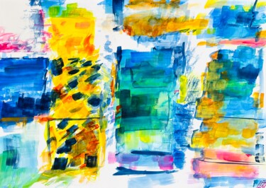 Pittura intitolato "Zeitfenster III" da Klaus Stieghorst (KS), Opera d'arte originale, Acquarello