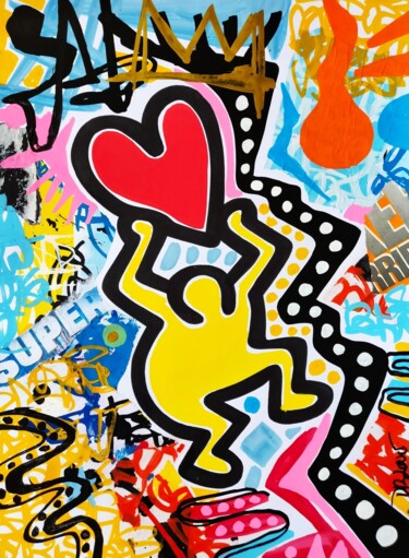 Crazy pop ( Tribute to Keith Haring ) 绘画 标题为“Crazy pop ( Tribute…” 由Dr. Love, 原创艺术品, 丙烯