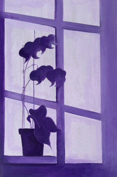 绘画 标题为“The purple orchid” 由Elena Koroleva, 原创艺术品, 丙烯