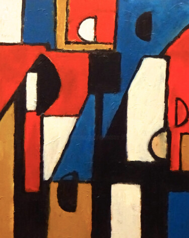 绘画 标题为“Composition 7071” 由Engelina Zandstra, 原创艺术品, 丙烯 安装在木质担架架上