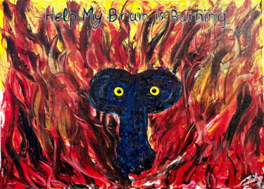 Peinture intitulée "La phalus de l'enfer" par Erika Cool, Œuvre d'art originale, Acrylique Monté sur Châssis en bois