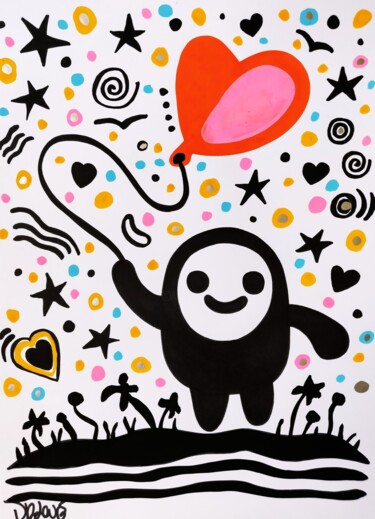 绘画 标题为“Mr. Happy” 由Dr. Love, 原创艺术品, 丙烯