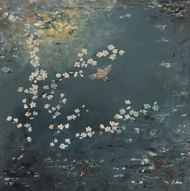 Peinture intitulée "Hummingbird hawk-mo…" par Lisa Malm, Œuvre d'art originale, Acrylique Monté sur Châssis en bois