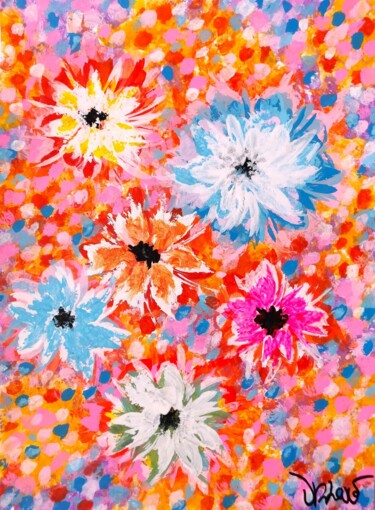 Peinture intitulée "Love flowers" par Dr. Love, Œuvre d'art originale, Acrylique