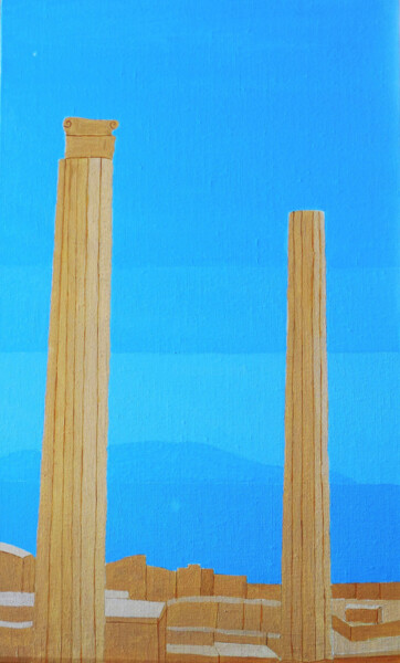 Pittura intitolato "Ruines de Tharros,…" da Odile Raoul, Opera d'arte originale, Olio Montato su Telaio per barella in legno