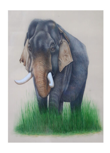 Elephant Painting Handmade Painting "Elephant Painting H…" başlıklı Tablo Shree Krishnam Arts Manish Vaishnav tarafından, Orijinal sanat, Akrilik