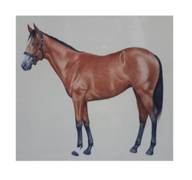 Painting titled "horse Canvas Wall A…" by Shree Krishnam Arts Manish Vaishnav, Original Artwork, Acrylic