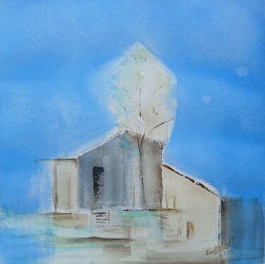 Painting titled "Maison de rêve" by Eve Elikoff, Original Artwork, Watercolor
