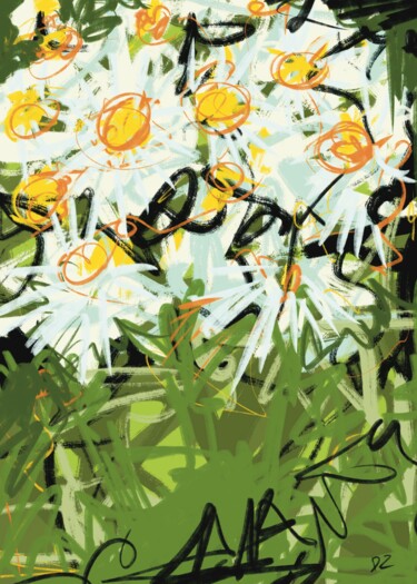 数字艺术 标题为“Daisies” 由Daridizain.Art, 原创艺术品, 数字油画