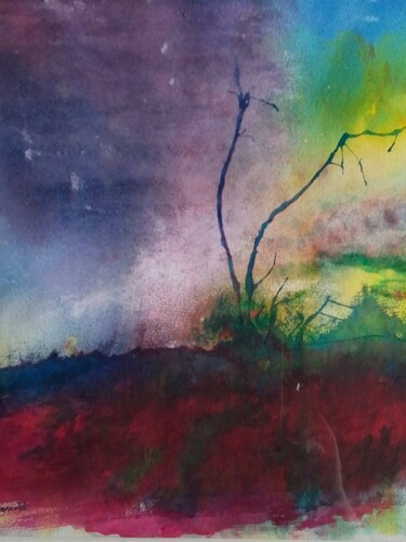 Peinture intitulée "Inspiration" par Annie Bonvarlet, Œuvre d'art originale, Aquarelle Monté sur Autre panneau rigide