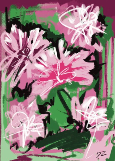 数字艺术 标题为“Peonies” 由Daridizain.Art, 原创艺术品, 数字油画
