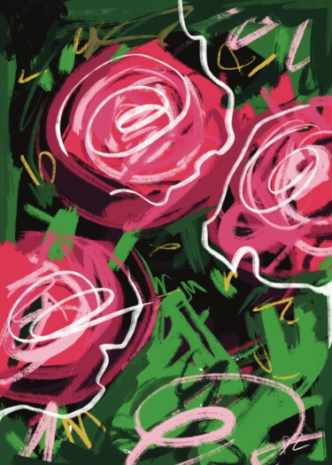 数字艺术 标题为“Roses” 由Daridizain.Art, 原创艺术品, 数字油画