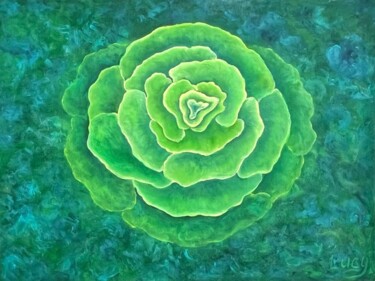 「Big Money Flower」というタイトルの絵画 Lucy Moonによって, オリジナルのアートワーク, オイル