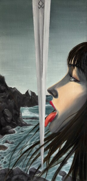 绘画 标题为“sword” 由Salutmarya, 原创艺术品, 油 安装在木质担架架上