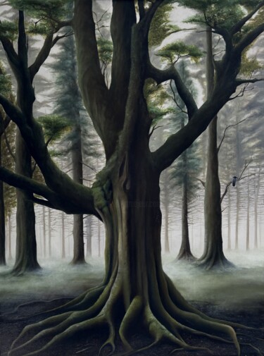 Painting titled "Tree" by Salutmarya, Original Artwork, Oil