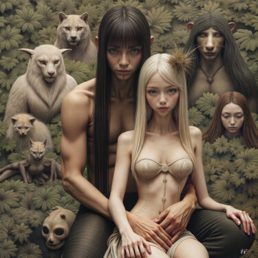 数字艺术 标题为“FLD_Les Amants étra…” 由Frederic Racaud, 原创艺术品, AI生成的图像