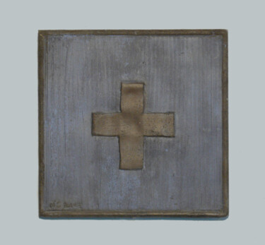 Scultura intitolato "croix petite plate" da Nathalie Cambessedes, Opera d'arte originale, Calcestruzzo