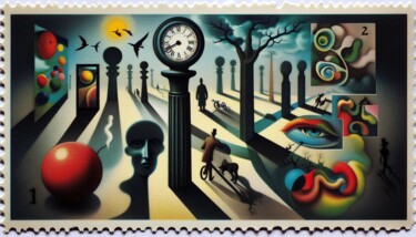 "STAMP-X 004" başlıklı Dijital Sanat Karavix tarafından, Orijinal sanat, AI tarafından oluşturulan görüntü