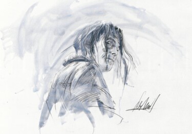 "I Can't be Trusted. I'm a Diplomat" series 202 Tekening getiteld ""I Can't be Trusted…" door Alex Wolf, Origineel Kunstwerk, Houtskool