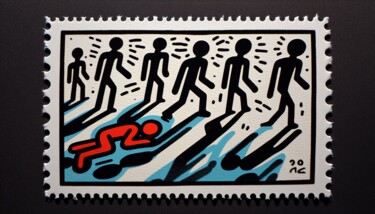 Digital Arts titled "STAMP-X 015" by Karavix, Original Artwork, AI generated image