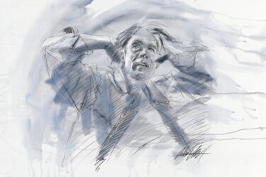 "I Can't be Trusted. I'm a Diplomat" series 201 Рисунок под названием ""I Can't be Trusted…" - Alex Wolf, Подлинное произведение искусства, Древесный уголь