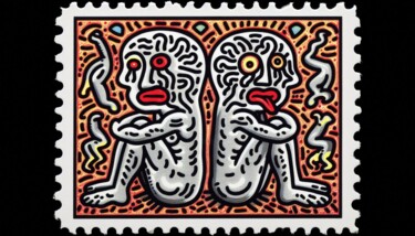 "STAMP-X 016" başlıklı Dijital Sanat Karavix tarafından, Orijinal sanat, AI tarafından oluşturulan görüntü