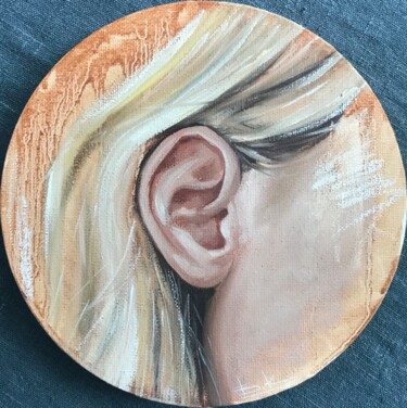 Peinture intitulée "I hear" par Katsiaryna Budzko, Œuvre d'art originale, Huile Monté sur Châssis en bois