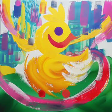 绘画 标题为“Funji” 由Kristina Kalle, 原创艺术品, 丙烯 安装在木质担架架上