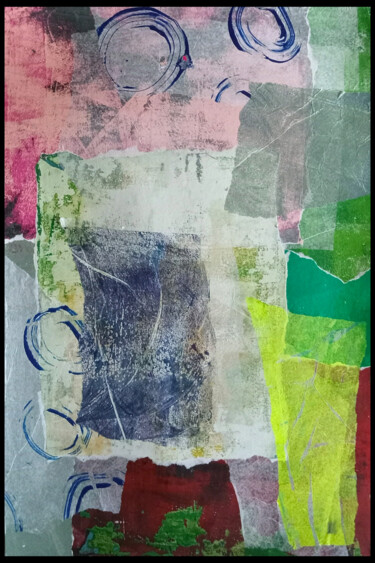 Collages intitulée "Shuffle" par Amanda Flores, Œuvre d'art originale, Collages Monté sur Panneau de bois