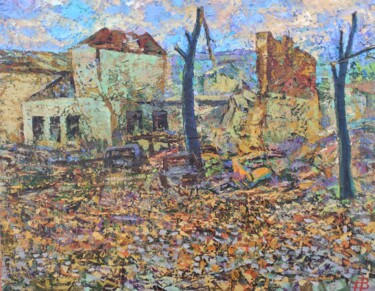 Schilderij getiteld "La primavera no ha…" door Nardus, Origineel Kunstwerk, Olie Gemonteerd op Houten paneel