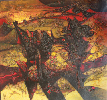 Schilderij getiteld "Натюрморт Лори" door Karlos Abovyan, Origineel Kunstwerk, Olie