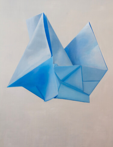 Painting titled "Doblados en Azul" by Laura Porcelli, Original Artwork, Acrylic
