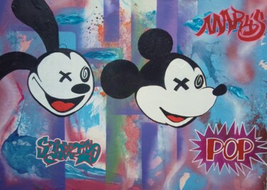 Pittura intitolato "Oswald and Mickey" da Marks, Opera d'arte originale, Acrilico