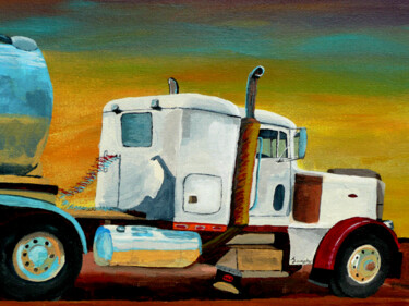 Schilderij getiteld "King of the Road" door Anthony Dunphy, Origineel Kunstwerk, Acryl Gemonteerd op Frame voor houten branc…