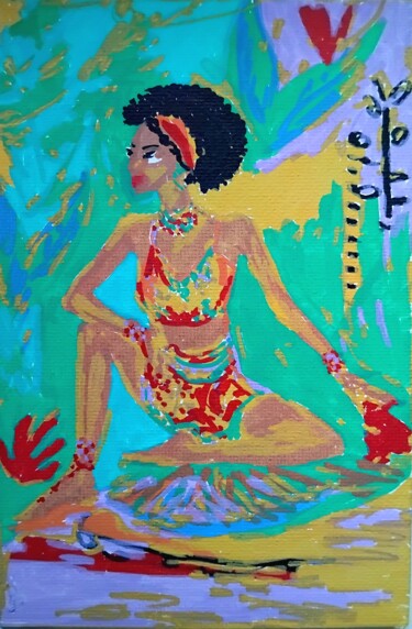 "African girl" başlıklı Tablo Anna Pul tarafından, Orijinal sanat, Akrilik Karton üzerine monte edilmiş