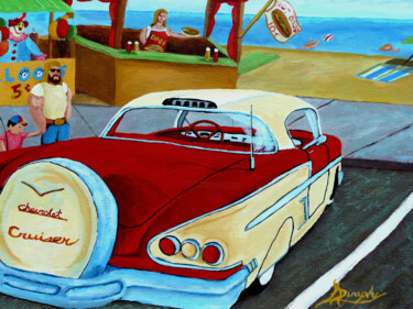 Картина под названием "Cruising The Beach" - Anthony Dunphy, Подлинное произведение искусства, Акрил Установлен на Деревянна…